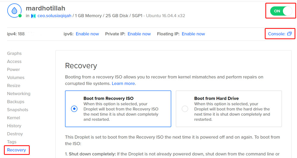 Boot from recovery ISO